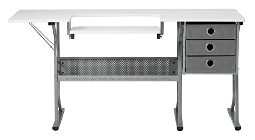 image for Sew Ready Eclipse Hobby and Sewing Machine Table - White Sewing Table 
