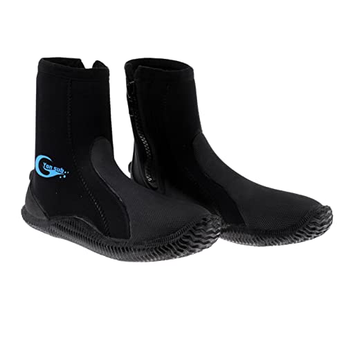5mm Neoprene Water Sport Boots for Scuba Diving, Surfing, and Rafting - Warm, Elastic, and -Skid - Unisex Diving Boots - US Size 9