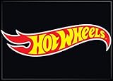 Ata Boy Hot Wheels Logo on Black 2.5' X 3.5' Magnet for Lockers and Refrigerators