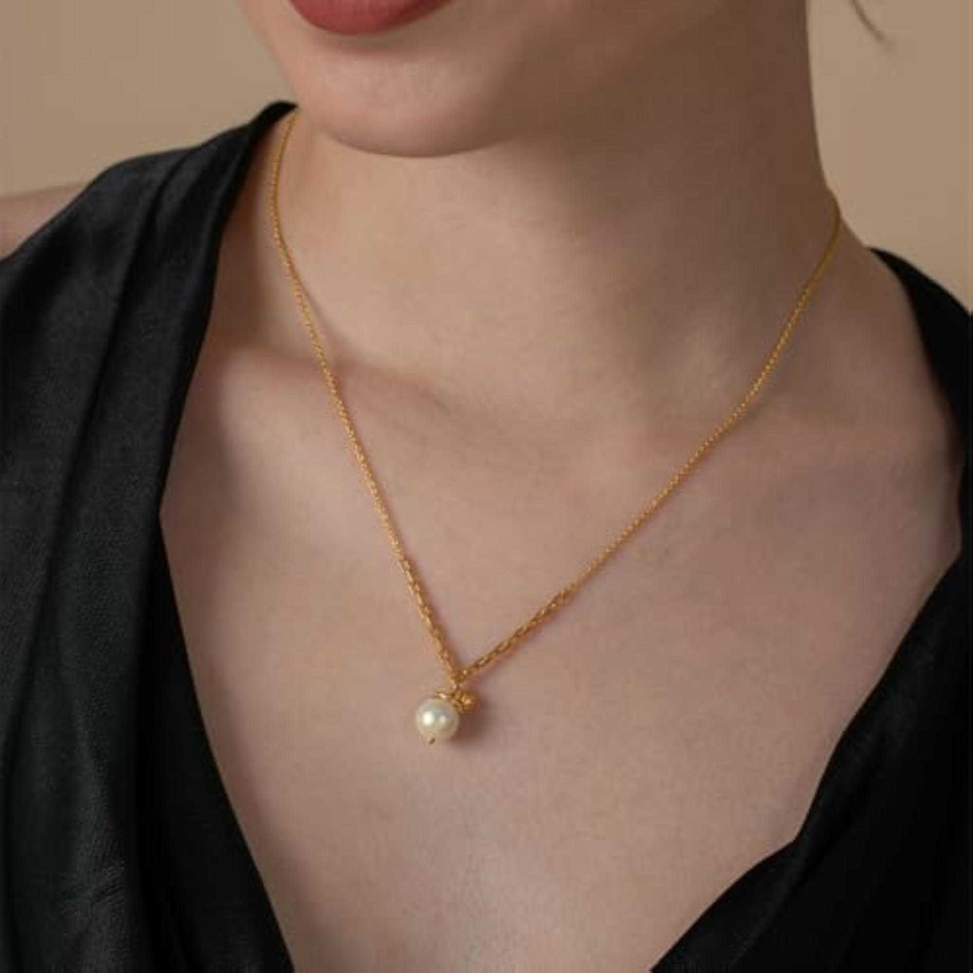 Women's 925 Sterling Silver Chain Drop Necklace, Gold Vermeil