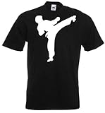 JINTORA Camiseta T-Shirt - Hombre Negro - Talla M - Kárate - JDM/Die Cut - para Fiesta Carnaval Carnaval Laboral Deportes