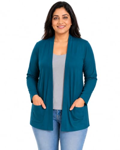 Image of In Love Women's Solid Open Front Shrug with Pockets