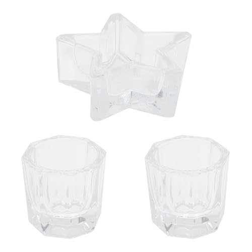 NOLITOY 3pcs Vasos de lavado para manicure en vidrio miniatura 1