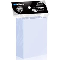 Mlikero 100 Stück Standard Soft Kartenhüllen, Transparente Kartenhüllen Passend für MTG Karten, Sammelkarten, Sportkarten, Karten Hüllen 66 x 91 mm