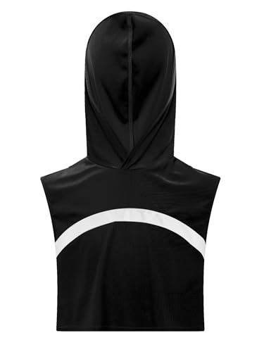 Jugaoge Kids Girls Crop Tops Hoodie Sleeveless Wrap Back Cropped Hoodie Sweatshirts Athletic Outfits
