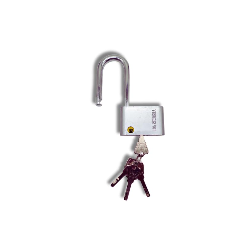 Image of Heavy-Duty Stainless Padlock 70 MM Lock and 3 Keys Hardened Key Padlock Shackle Security Lock for Garage, Door, Containers, Shutter, Locker, Gates Silver