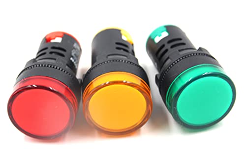 Preamer Ac 110V 20Ma Yellow Green Red Led Pilot Light Panel Indicator Lights, 3Pcs,Ad16-22Ds #TOP1