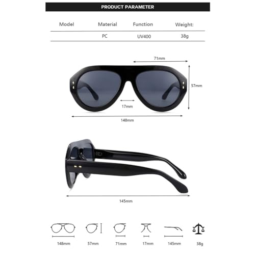 Oversized Sunglasses Men Women Shades Uv400 Vintage Glasses3