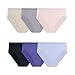 Fruit of the Loom Women's 6 Pack Microfiber Hi-Cut Panties, Multi, 8