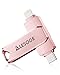 MFi Certified Flash Drive 256GB for iPhone Photo Stick Thumb Drive, High Speed USB Memory Stick iPhone Flash Drive for Photos Videos, External Storage Jump Drive for iPhone/iPad/Android/PC (Pink)