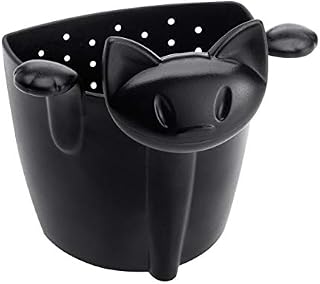 koziol tea strainer Miaou, thermoplastic, black, 6 x 6.6 x 7.6 cm