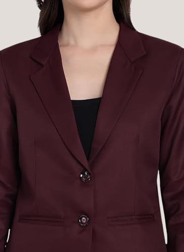 Image of ROCKSY Black Smart Casual Formal Blazer for Women, Regular Fit Stylish Blazer for Women