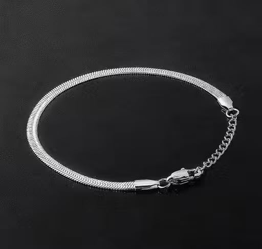 Premium Silver Tone Snake Chain Bracelet for Men & Women with Adjustable Clasp, Polished Finish, Stylish Daily Outfit Fashion Jewelry Gift-image-25