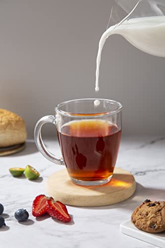 [6 Pack,12 Oz] Design•Master Premium Glass Coffee Mugs With Handle,Transparent Tea Glasses For Hot/Cold Beverages, Perfect Design For Americano, Cappuccino, Latte Or Tea And Beverage. #TOP5