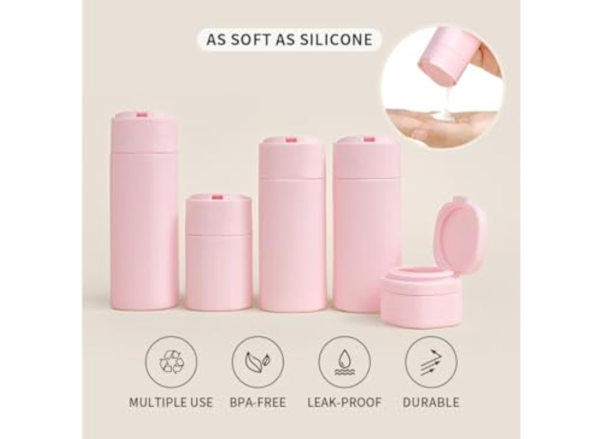 7 Pack TSA Approved Travel Bottles for Toiletries