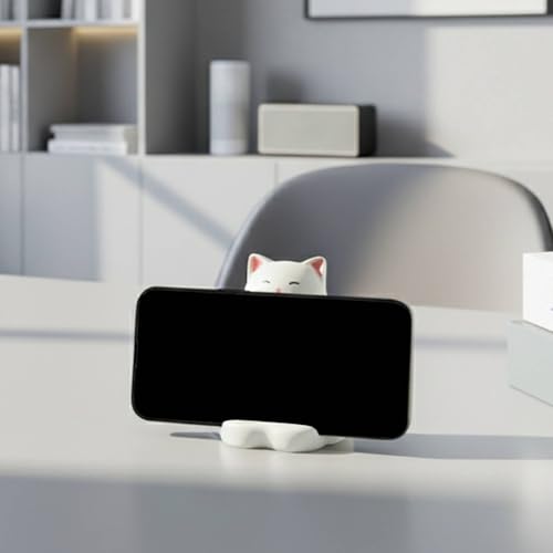Soporte de teléfono con figura de gato Milageto para oficina y hogar 8