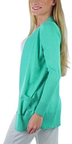 Image of ToBeInStyle Women's Long Sleeve Rib Banded Open Sweater Cardigan