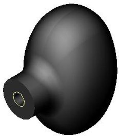 DimcoGray 1 5/8 x 2 13/64 Dia., 1/4-20 thds., Black Phenolic Plastic Ball Knob w/Football Brass Insert (1 Each)