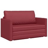 vidaXL Sofá Cama Compacto Color Rojo Vino 2 en 1, loveseat de poliéster, diseño Moderno. Muebles para Interiores, Asiento Rectangular Elegante y cómodo, Ideal para Oficina, Sala de Estar, Gaming, lec