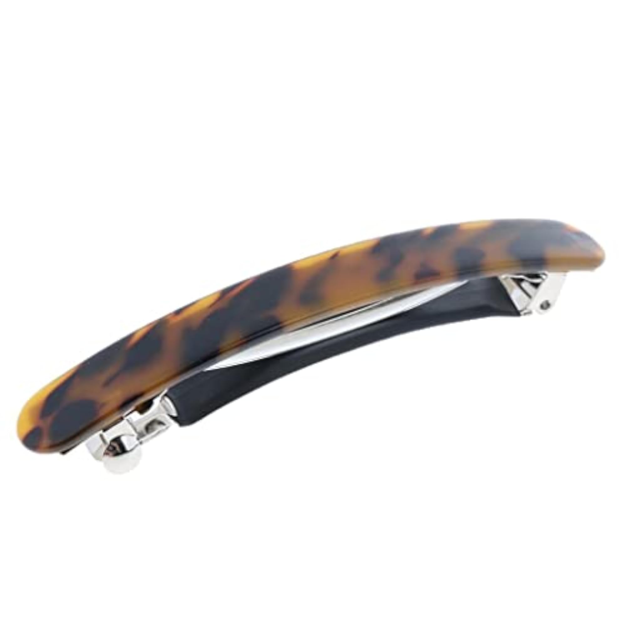 2 Pieces Acrylic Leopard Spring Barrette Hair Clips, Brown