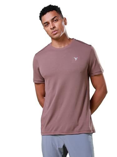 Image of TECHNOSPORT Men's Slim Fit Polyester Activewear Sports T-Shirt with Moisture-Wicking Comfort for Workout, Running & Gym