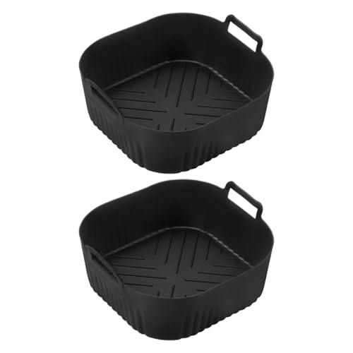 Juego de 2 forros cuadrados de silicona para máquina de freír por aire, reutilizables para NA229 220, accesorios para máquina de freír por aire