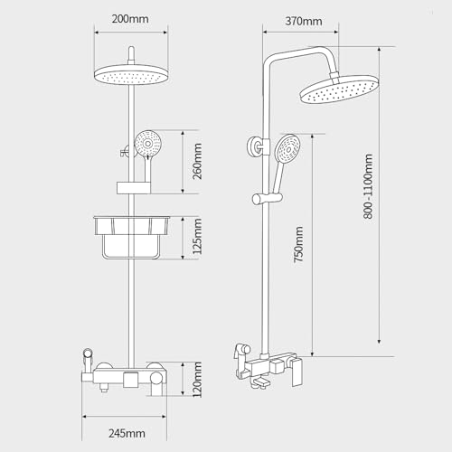 Ensemble de robinet de douche de salle de bain finition miroir