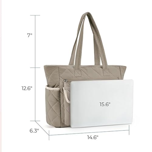 Quilted Tote Bag for Women Large Capacity Puffer Shoulder Bag Duffle Work Travel Tote Bag with Compartments3