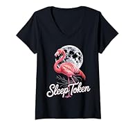 Music Band Fan Merchandise design. Sleep Token, Adorable flamingo aesthetic for bird enthusiasts, humor lovers, and laid-back vibes Featuring a prominent flamingo graphic combined with the "SLEEP TOKEN" text, creating a bold statement perfect for fan...