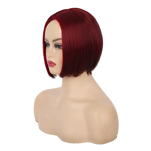 Kurze rot gemischte braune Perücke Cosplay gerade rote Bob Perücke Mittelscheitel Halloween Party Perücken für Frauen Cover