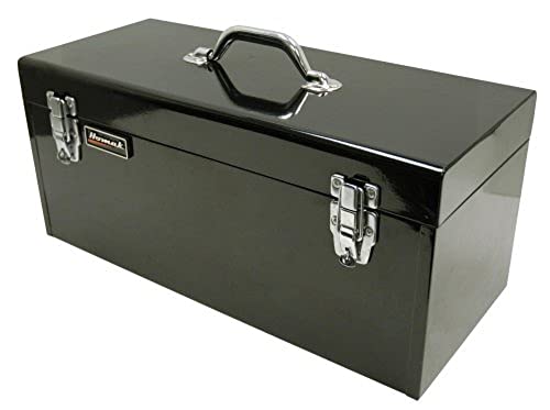 Homak Steel Flat Top Toolbox With Removable Tray, Black, 20 Inches #TOP18