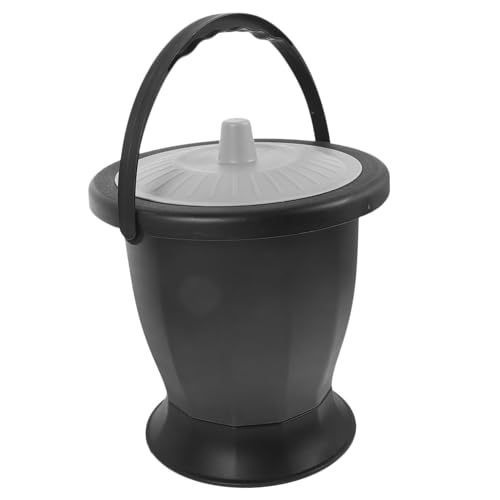 EXAOMBLE 蓋付き携帯式尿器 高齢者用痰盂 安定設計で転倒防止 ベッドサイドや屋内対応 臭気抑制機能付き使いやすい尿バケツ