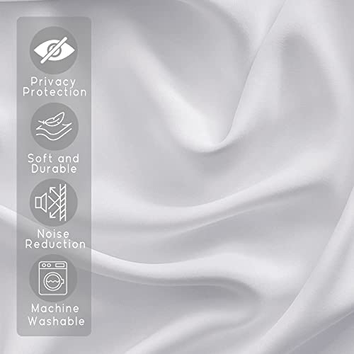 White Blackout Short Curtains For Bathroom Window Treatments 2 Panels Set Rod Pocket Thermal Insulated Light Blocking Cafe Curtain For Kitchen/Nursery/Basement Small Windows,26 Wide By 36 Inch Length #TOP6