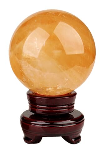 Boule de quartz jaune contre le stress, décoration Feng Shui pour maison