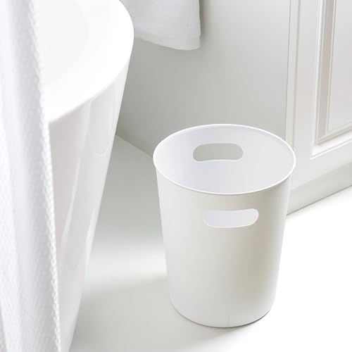Caneca de basura plástica blanca básica 2.64 galones miniatura 2