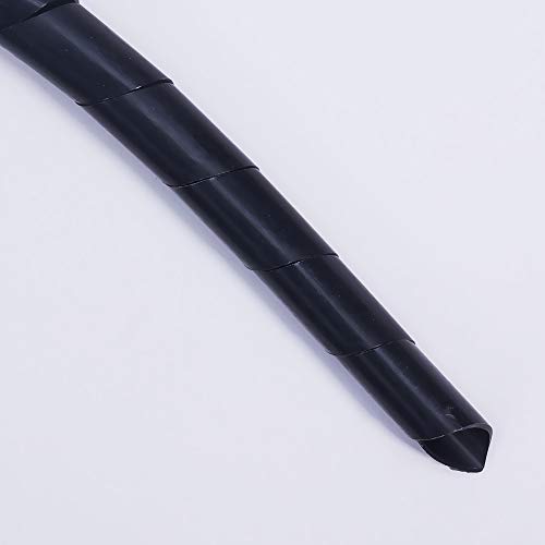 Othmro Spiral Wire Wrap Cable Wrap Cord 12mm/0.47" Diameter 5.5-8m Length Black PE Polyethylene Tubing for Computer Cable 1PCS - Image 3