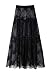 Mumaroho Women Sexy High Waist Solid A-line Cover Ups Beach Sheer Mesh Lace Maxi Skirt Without Lining (US, Alpha, Medium, Regular, Regular, Black)