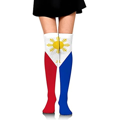 CUTEDWARF Flag of The Philippines Thigh High Socks Over The Knee Socks Knee High Socks Cover