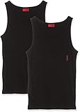 Hochwertige Verarbeitung HUGO Herren Tank Top Twin Pack Unterhemd, Schwarz (Black 001), X-Large (Herstellergröße: XL) (2er
