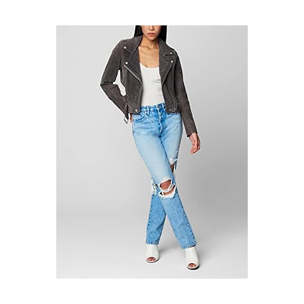 [BLANKNYC] Women Luxury Clothing Cropped Suede Leather Motorcycle Jackets, Comfortable & Stylish Coats - Image 4