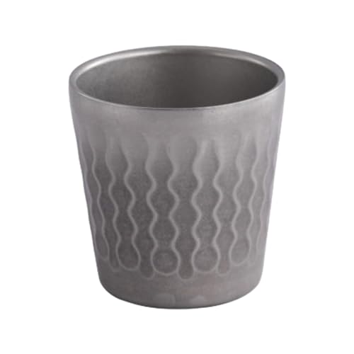 CAPIJIONG Retro-Vintage-Tassen, 304 Edelstahl, doppellagig, Saftbecher, Picknick-Bierbecher, 260 ml, Feuerdiamant-Muster, Wasserbecher