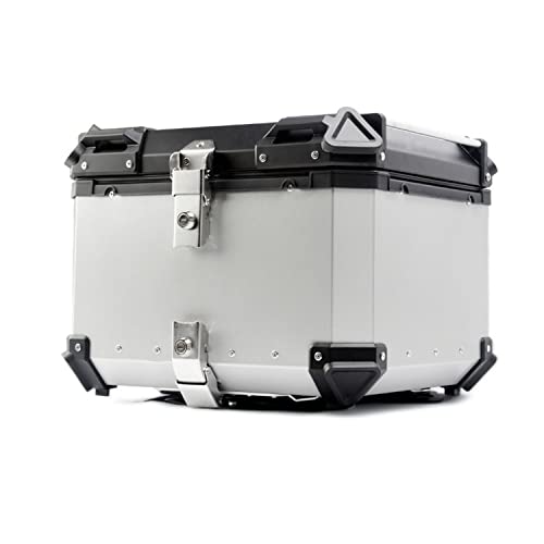 Wnanch Motorcycle Top Case 28L 36L 45L 55L 65L 80L 100L Top Box Motorcycle Trunk Luggage Heavy Duty Aluminum Universal Motorbike Tail Box(Silver,100L)