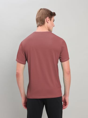 Image of TECHNOSPORT Men's Slim Fit Polyester Activewear Sports T-Shirt with Moisture-Wicking Comfort for Workout, Running & Gym