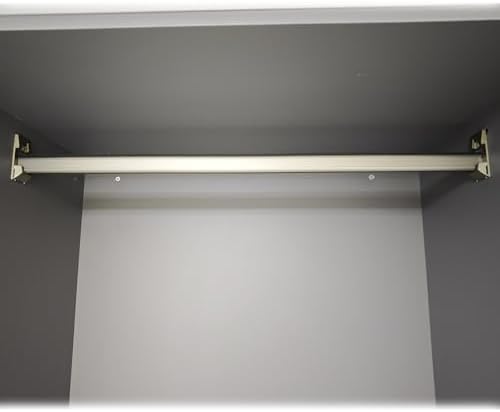 Adjustable Wall-Mounted Closet Rod with End Supports - 3.8ft Garment Hanging Bar, Customizable Clothes Rail Tension Pole for Organized Wardrobe Storage
