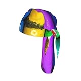 Sweat Wicking Do Rags Skull Caps,Quick-Drying Breathable Durag Cap Helmet Liner Cooling Uv Sun Protection Doo Rag Colored Crayons Cycling Cap for Men Women Black
