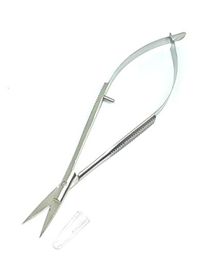 Micro Scissors 4.5" straight Castroviejo stitch cutting embroidery spring action extra sharp