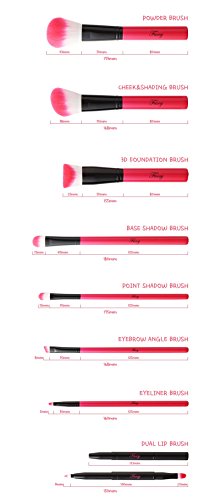 Fascy pink makeup brush set of 8