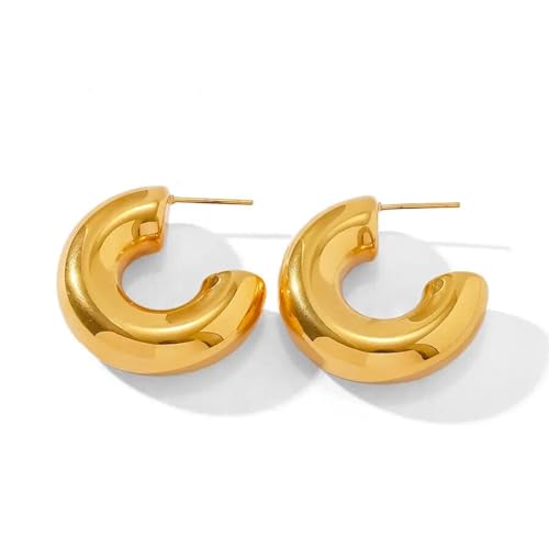 Teska Round Hoop Earrings for Women – Dainty, Chunky, Huggie & Korean Styles | Gold Plated Anti-Tarnish Hypoallergenic Bali Hoop & Stud Earrings | Aesthetic Fashion Jewelry for Girls & Women