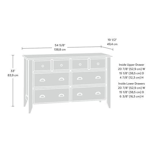 Sauder Shoal Creek Dresser, Jamocha Wood finish, L: 33.031 x W: 18.425 x H: 54.646,