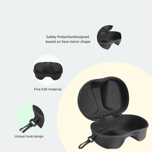 Estuche portátil para máscara de buceo, 1 pieza, caja de almacenamiento para máscara de snorkel con gancho, contenedor protector ligero de material EVA para gafas de natación y máscara de buceo (Negro) miniatura 5